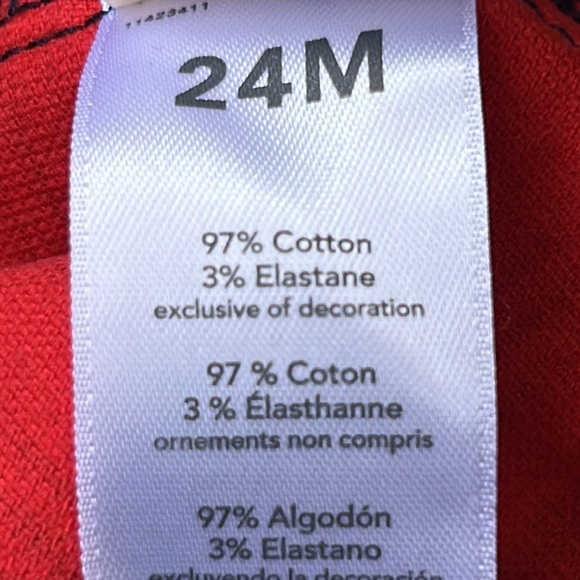 NWT Oshkosh Red & Black Plaid Velvet Overall Vestbak Jumper Dress Size 24M - Picture 11 of 11